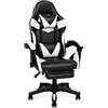 Ecoprice Sedia Gaming Similpelle con Poggia Piedi Lux Colori Assortiti - Colore Sedia: NERO/BIANCO