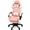 Ecoprice Sedia Gaming Similpelle ProPlayer - Colore Sedia: ROSA/BIANCO