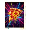 CALVENDO Puzzle Pizza Slice in una tempesta di colori | 1000 pezzi puzzle 64x48cm Foto puzzle per le ore felici