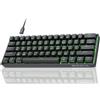 Selius Tastiera da gaming meccanica, 61 tasti, switch lineari rossi - Connessione USB-C compatta - Colore nero - Adatta per PC e laptop