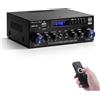 Selius Amplificatore Bluetooth 2.1 canali - Potenza di picco di 400 W - USB, SD, FM, AUX, RCA - Nero