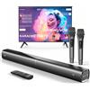 Selius Soundbar per karaoke con 2 microfoni wireless - Potenza: 60 W - Lunghezza: 20 cm