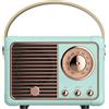 Selius Altoparlante Bluetooth, stile retrò, blu, 3 watt, in plastica, ideale per essere posizionato su un tavolo