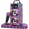 Selius Kit karaoke portatile - Radio FM, connettività Bluetooth - Ingresso USB e Micro SD - Alimentazione a batteria - Rosa - Per uso domestico