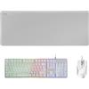 Selius Tastiera e mouse combinati - Bianco, layout QWERTY francese - Connessione USB - Tastiera meccanica e a membrana