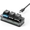 Selius Mini tastiera con 3 tasti, funzione copia, incolla, taglia - meccanica, illuminazione RGB, per gaming