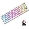 Selius Tastiera da gioco RGB retroilluminata - Layout QWERTY - Interruttori meccanici rossi - Design compatto 60% - Connessione USB-C - Colore: bianco - Per PC