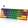 Selius Tastiera meccanica compatta al 60%, layout UK, interruttori rossi, illuminazione RGB, tasti in PBT, compatibile con PC e Mac