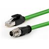Selius Cavo Ethernet Gigabit Cat6, con connettore a 8 pin codificato M12 e connettore RJ45, lunghezza 3 metri