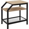 tectake® Tavolino da Soggiorno Moderno - 36,5 x 58,5 x 59,5 cm - Tavolino Salotto Industriale con Struttura in Acciaio e MDF, Ripiano Inferiore - Legno Industriale Chiaro, Rovere Sonoma