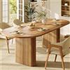 Easexcy Tavolo da pranzo allungabile 120-160 cm, tavolo in legno ovale con struttura verticale, portata fino a 60 kg, 3 colori: legno naturale (marrone)