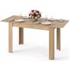 COSTWAY Tavolo Allungabile da Pranzo per 4-6 Persone, Naturale | Tavolo Consolle Estensibile, Tavolo Moderno da Cucina, Soggiorno e Sala da Pranzo, 158 x 70 x 76 cm