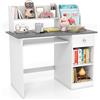 LIFEZEAL Scrivania per Bambini 3+Anni con Cassetto, Libreria, Scomparti, 90x45cm, Scrivania Cameretta Porta PC, Computer, Banco Scuola, Tavolo da Studio, Gioco, Multiattività, in Legno (grigio)