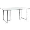 Beliani Tavolo da pranzo rettangolare 160 x 90 cm piano in vetro temperato gambe argento