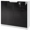 Vladon Madia Logan, mobile a 2 ante, bianco opaco/nero lucido (82 x 78 x 37 cm)