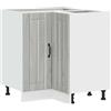 vidaXL Mobile Base ad Angolo Cucina Lucca Grigio Sonoma in Truciolato