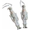 Loberon Coppia di Decorazioni da Appendere Moriette, Bianco/Argento |