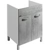 Jo-Bagno.it Mobile Lavatoio Lavanderia Mix 60 x 60 x 82 H in Legno da 1.8 cm per Lavatoio in Ceramica e Resina PVC Incasso Vasca 57,5 x 57,5 DOMINA Bianco e Mix (Bianco/Cemento)