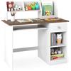 LIFEZEAL Scrivania per Bambini 3+Anni con Cassetto, Libreria, Scomparti, 90x45cm, Scrivania Cameretta Porta PC, Computer, Banco Scuola, Tavolo da Studio, Gioco, Multiattività, in Legno (naturale)