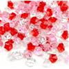 wuyukeji Falso Crushed Ice Rocks, 500 G in acrilico, pietre di cristallo acrilico, pietre colorate per riempire vasi decorativi e per il fai da te (rosso, rosa + trasparente)