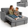 BAKAJI Divano Letto 2 Posti con Rivestimento in Velluto Premium Reclinabile, Imbottitura ad Altissima Densità, Seduta Ergonomica, Apertura Facile e Senza Sforzi (Grigio)