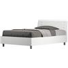 BS COM Letto una piazza e mezza senza rete 120x190 testata inclinata bianco frassino
