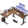 WALKINGDESK Scrivania Regolabile in Altezza, 160 x 140 cm Tavolo Regolabile a L, Bureau per computer con memory di 4 Altezze, Desk da Ufficio e Casa, Noce nero