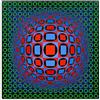 XCPORA Victor Vasarely Poster Pittura Astratta Victor Vasarely Canvas Wall Art Victor Vasarely Stampe per la Decorazione Domestica della Parete Immagine 40x40cmx1 Senza Cornice