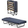 Dmora Eslov - Letto Pieghevole Materasso Incluso, Dimensione Materasso 80x190x10 cm, Brandina - Blu
