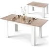 COSTWAY Tavolo Allungabile da Pranzo 120-158 x 70 x 76 cm per 4-6, Bianco | Tavolo Consolle Estensibile per 4-6 Persone, Moderno da Cucina, Soggiorno e Sala da Pranzo