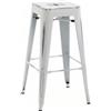 CLP Sgabello da bar Joshua I Sgabello da bar impilabile in metallo I Sgabello da bar con poggiapiedi I Altezza della seduta 76 cm I Sgabello impilabile | Colore antico bianco