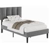 VECELO Letto imbottito da 90 x 200 cm con rete a doghe, letto singolo con testiera in velluto regolabile in altezza, struttura stabile, silenzioso, 20 cm di spazio sotto il letto, grigio