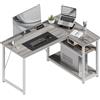 JUMMICO Scrivania Angolare a L 100x80 cm Design Moderno Grigio | per Computer con Ripiani e Divisori - Compatta per Studio, Lavoro e Gaming, Ideale per Camera da Letto e Ufficio