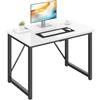 JUMMICO Scrivania da Lavoro 100 x 50 cm Scrivania per lo Studio Bianco | Tavolo Informatico Compatto, Postazione PC Compatta per Casa e Ufficio, Tavola in Legno, Telaio in Metallo