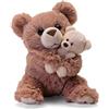 Trudi Trudino Orsetto Mum and Baby Peluche orsacchiotto, regalo di compleanno,Festa della mamma e San Valentino | 10x13x10cm taglia XS | Spring | modello 55537