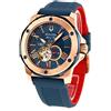 Bulova Orologio Bulova Marine Star 98A227 Automatico Quadrante Navy Cuore Aperto Pic...