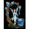 Figuren Shop GmbH Elfen Fantasy Figura Su Altalena Con Drago Blu Scultura Deko Statue