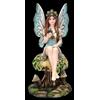 Figura Elfo - Principessa Con Cucciolo Su Fungo - FENN Fantasy Misticismo Deco