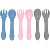 Carehabi 6 PCS Cucchiai da Alimentazione per Bambini, Cucchiaino Svezzamento | 3 Colori Blu Rosa Grigio Cucchiaino per Bambini, Cucchiaio in Silicone Morbido Senza BPA