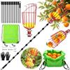 TZEKING Raccoglifrutta Telescopico 4,2m, Raccogli Frutta in Acciaio Inox, Regolabile per Mele, Pere, Arance, Limoni, Ciliegie