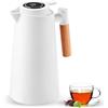 VOHESEA Thermos da 1 l con indicatore di temperatura a LED, caffettiera isolata sottovuoto, in doppio inserto in vetro, 12 ore, calda/24 ore, a prova di perdite, con un pulsante senza BPA, per la casa e