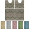 Olivo Tappeti OLIVO.shop Set Tappeti Bagno 3 pezzi in Cotone, Antiscivolo PARURE TRILOGY | Tappetini Bagno Antiscivolo, Lavabile, Diversi Colori Disponibili, 100% Cotone, Spessore: 5 mm, TORTORA