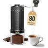 CEVING Macinacaffè manuale con 90 impostazioni esterne, capacità 60 g, nero | Macinacaffè portatile di precisione da 0,03 mm, con macina conica in ceramica, per viaggi, campeggio, ufficio