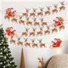 UILYNIU 4 Pezzi Striscioni Natale, Alce Striscione Appeso, Banner Natalizio, Decorazioni per Casa, Segni Carta Appesa, per Festa Natale