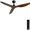 CREATE / WIND BALANCE/Ventilatore da soffitto nero effetto legno scuro con telecomando / 40W, Silenzioso, Ø132 cm, 6 velocità, programmabile, funzione estate-inverno