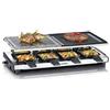 SEVERIN Grill Raclette XXL con Pietra Naturale, Piastra Antiaderente, Raclette 8 Persone, Area di Cottura 48,5 x 24 cm, Piastra Combinata, Controllo della Temperatura, 1700 Watt, RG 2373