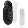 Dreamhigh® Stufa Elettrica Basso consumo 500 W, Scaldino Elettrico Bagno con Telecomando, Rotazione 90°, Timer 1-12 Ore, Display LED, Termoventilatore Basso Consumo per Ambienti fino a 25 m²