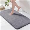 Exclusivo Mezcla Tappeto da Bagno, 60 x 90 cm, Assorbente e Antiscivolo | Asciugatura rapida, Lavabile in lavatrice, Morbido, Confortevole, Doccia, Cucina, Soggiorno, Decorazione, Grigio