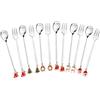 Mulaibdin 12 Pz Cucchiaini Natalizi & Forchettine da Dolce, Set Posate Natalizie Argento, Cucchiaio Gelato & Forchette Acciaio Inox con Ciondolo Natalizio per Decorazioni Tavola Natale,Regali Natalizi