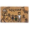 Tex family - Zerbino in Cocco Naturale | Design Famiglia Allegra | Antiscivolo in Gomma | Rimuove Sporco | Per Ingresso, 40x70 cm, Gomma